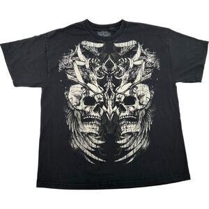 VTG y2k men's MMA Elite skull raven angel wings cyber grunge graphic AOP t shirt